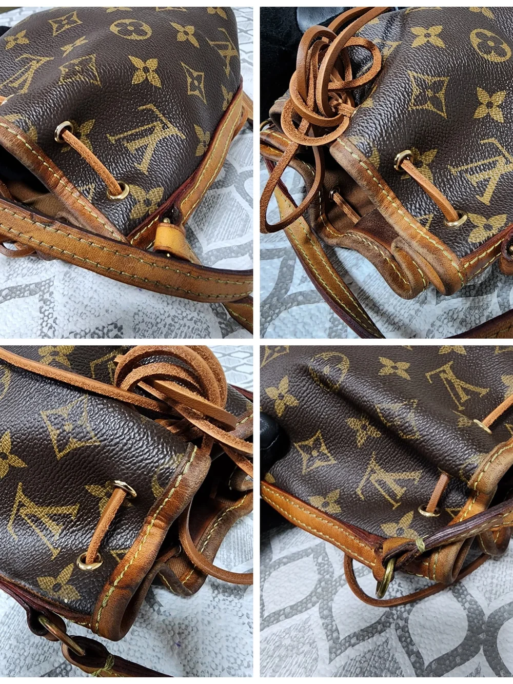 Louis Vuitton Brown Monogram Noé Mini Drawstring Crossbody